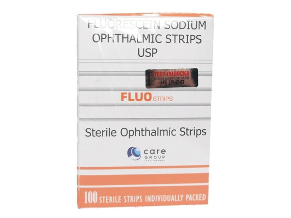 Офтальмологическая тест-полоска Contacare Ophthalmics and Diagnostics FluoStrips