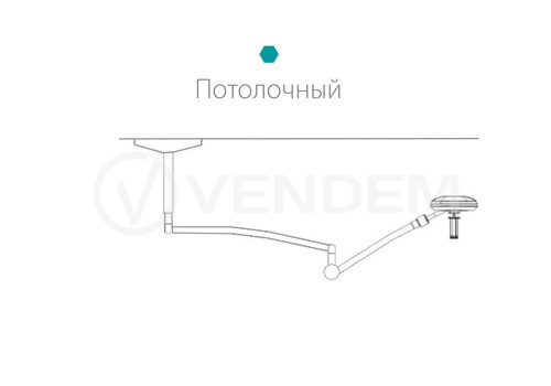 Светильник бестеневой смотровой потолочный Медин СМС-Д1